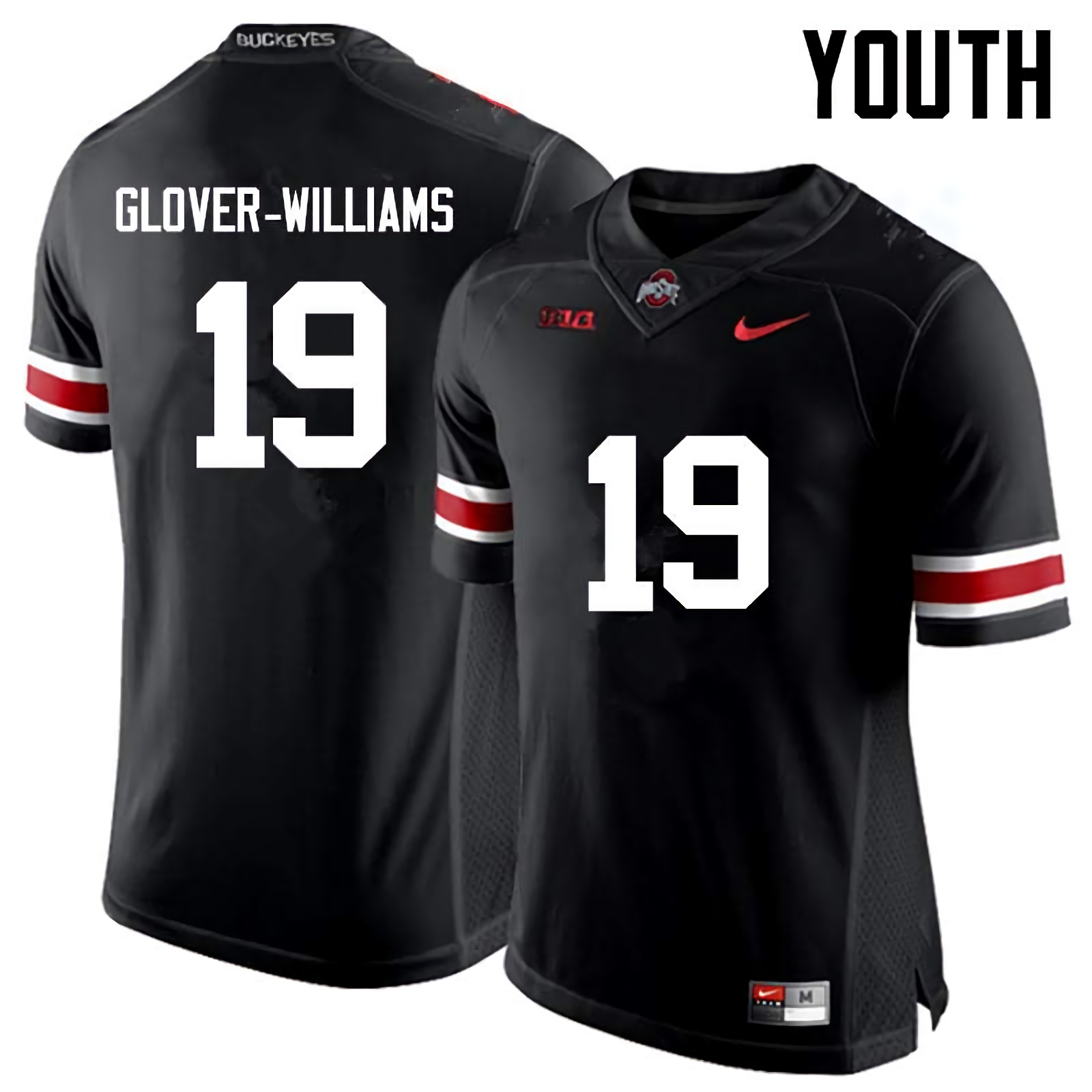 Eric Glover-Williams Ohio State Buckeyes Youth NCAA #19 Nike Black College Stitched Football Jersey YCT6156JB